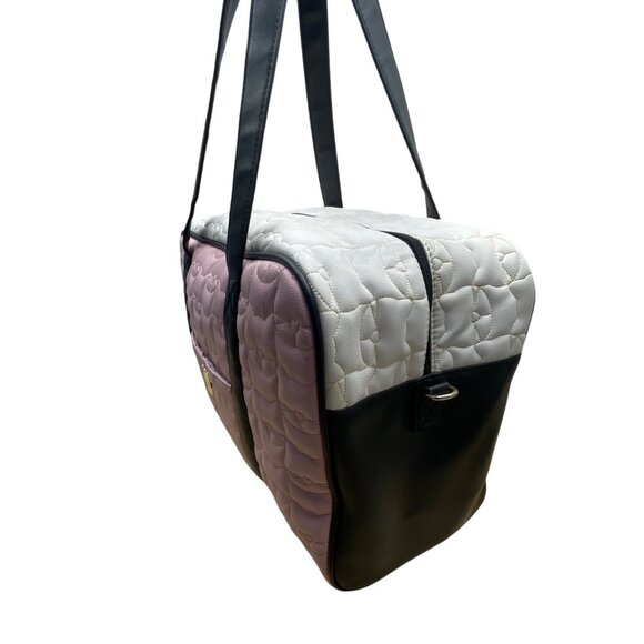 Luv Betsey Pink Quilted Cat Face With Shoulder Strap & Gold Accents Duffle Bag - Picture 5 of 15